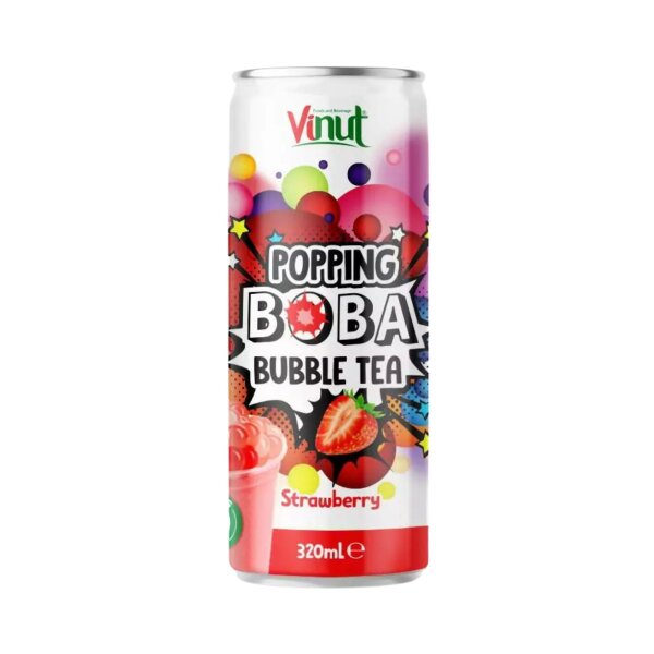 Popping Boba Bubble Tea Drink - Strawberry - 320ml
